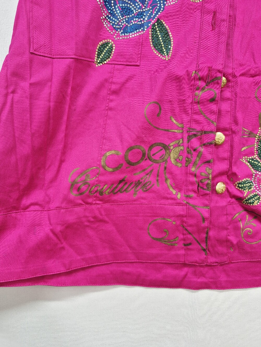 COOGI Couture Vtg Button Up Embelished Dress Women's Medium Eagle NWT Flaws - Picture 5 of 16